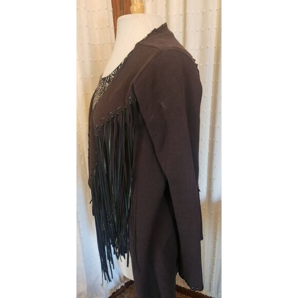 J45  Ariat Western sweater cardigan with fringe - Picture 11 of 14